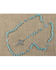 GLASS CATS EYE ROSARY + HOLY SPIRIT