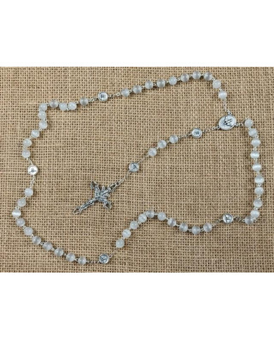 GLASS CATS EYE ROSARY + HOLY SPIRIT