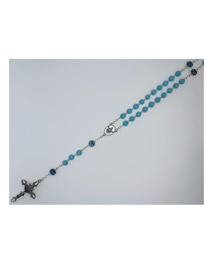 GLASS CATS EYE ROSARY + HOLY SPIRIT