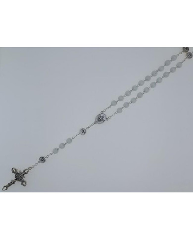GLASS CATS EYE ROSARY + HOLY SPIRIT