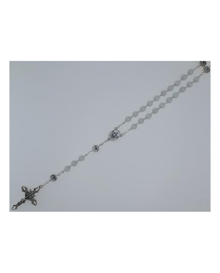 GLASS CATS EYE ROSARY + HOLY SPIRIT