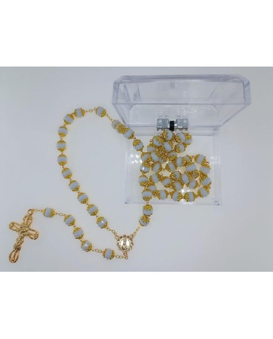TERCO ANI. CRISTAL DONUT 10X8MM DOURADO