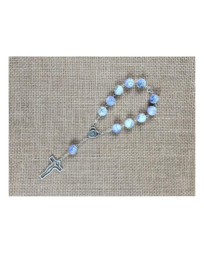 DECADE ROSARY GLASS FROSTED 12MM