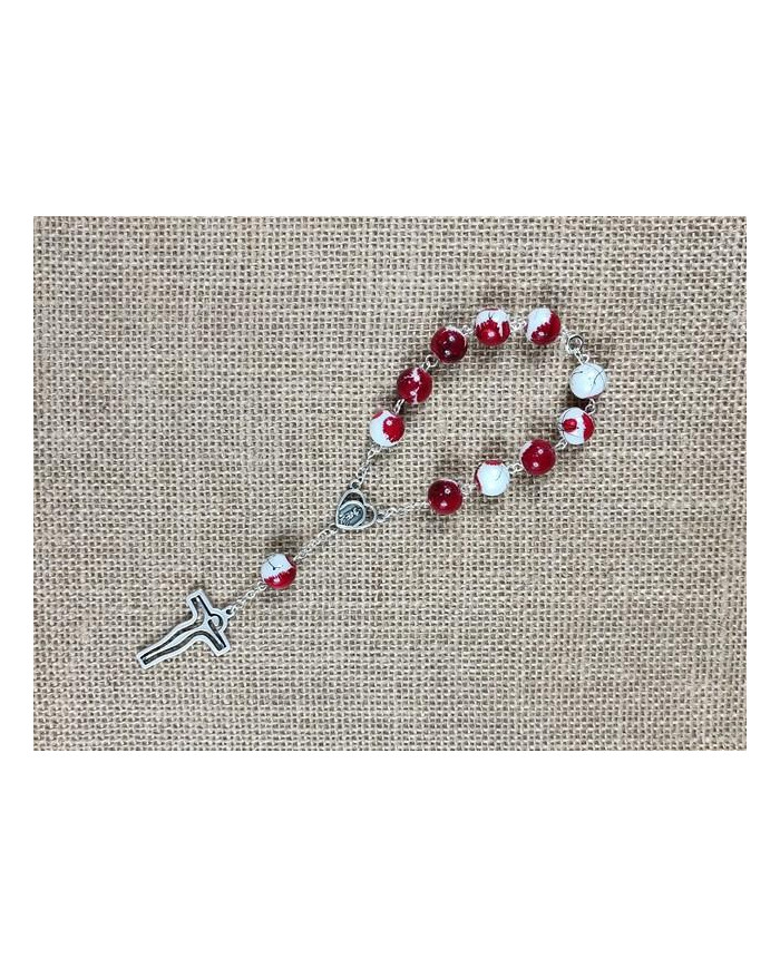 DECADE ROSARY GLASS FROSTED 12MM