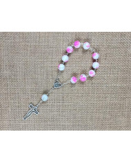 DECADE ROSARY GLASS FROSTED 12MM