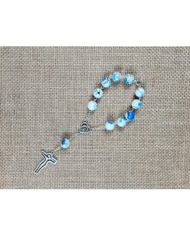 DECADE ROSARY GLASS FROSTED 12MM