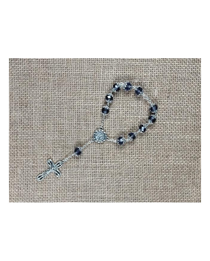 DEZENA CRISTAL 10X8MM C/AN PR C/FECHO