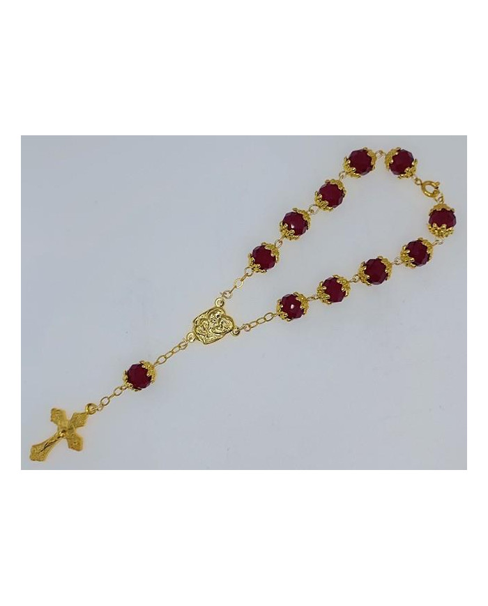 DEZENA CRISTAL 10X8MM C/AN DOURADO C/FECHO