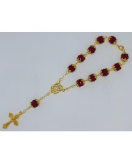 DEZENA CRISTAL 10X8MM C/AN DOURADO C/FECHO