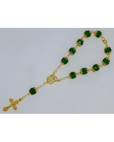 DEZENA CRISTAL 10X8MM C/AN DOURADO C/FECHO