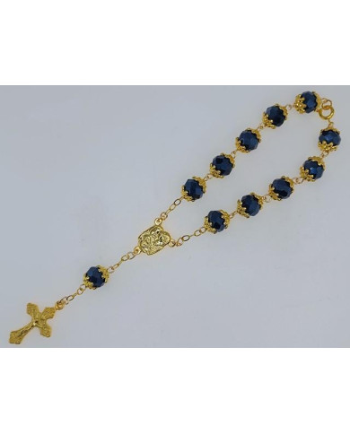 DEZENA CRISTAL 10X8MM C/AN DOURADO C/FECHO