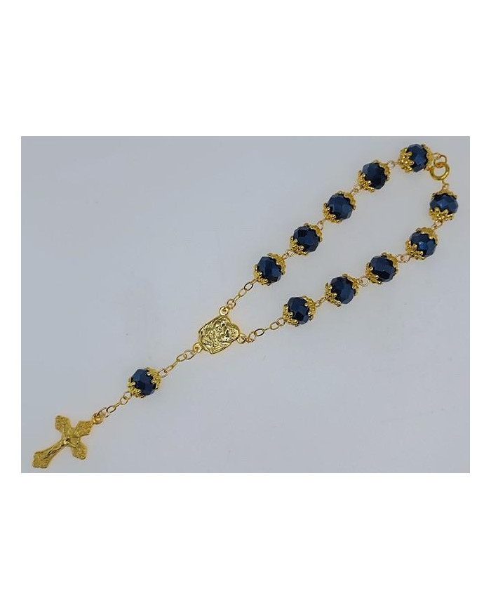 DEZENA CRISTAL 10X8MM C/AN DOURADO C/FECHO