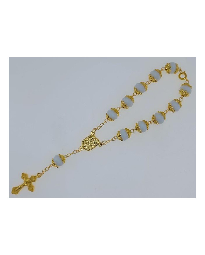 DEZENA CRISTAL 10X8MM C/AN DOURADO C/FECHO