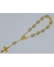 DEZENA CRISTAL 10X8MM C/AN DOURADO C/FECHO