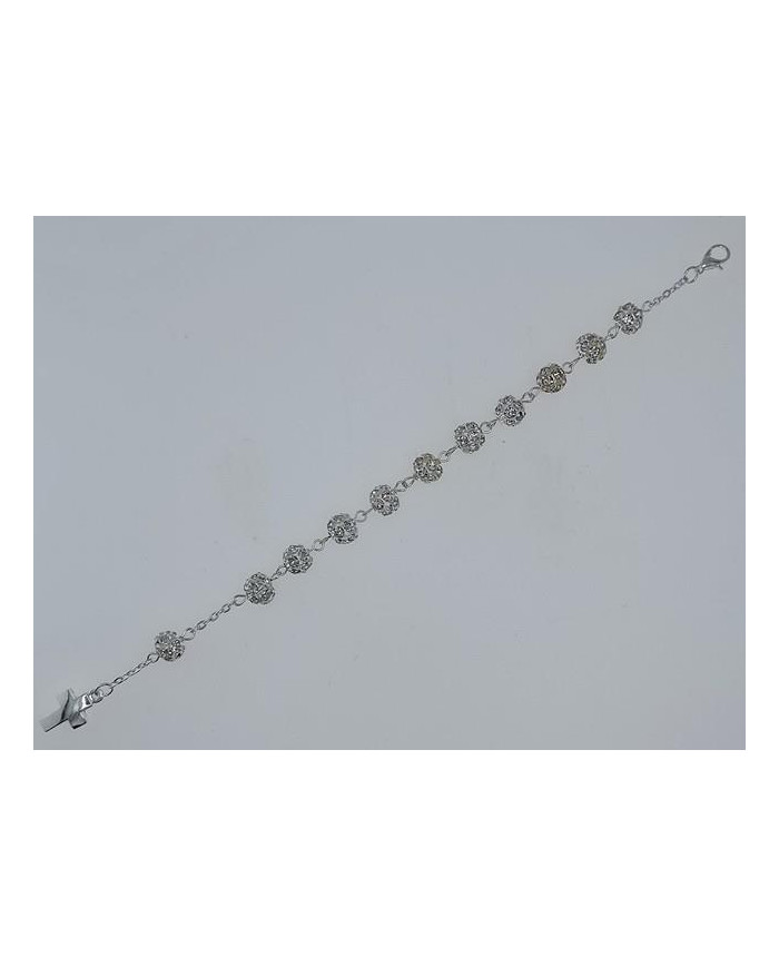 PULSEIRA STRASSBALL 8MM CRIST. TRANSP PRATA