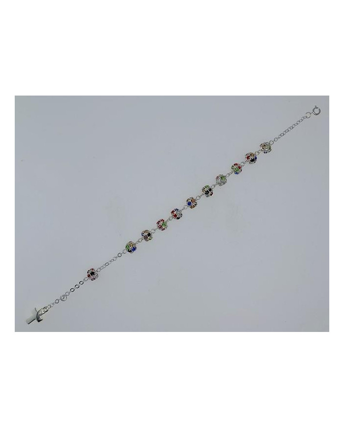 PULSEIRA STRASSBALL 8MM CRIST. MULTI PRATA