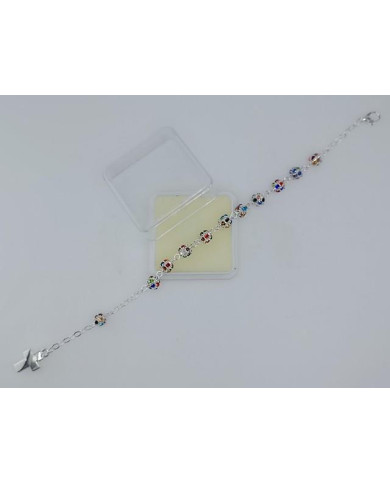 PULSEIRA STRASSBALL 6MM CRIST. MULTI PRATA