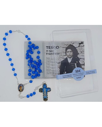 TERÇO SÃO FRANCISCO EM VIDRO 6MM ROSA