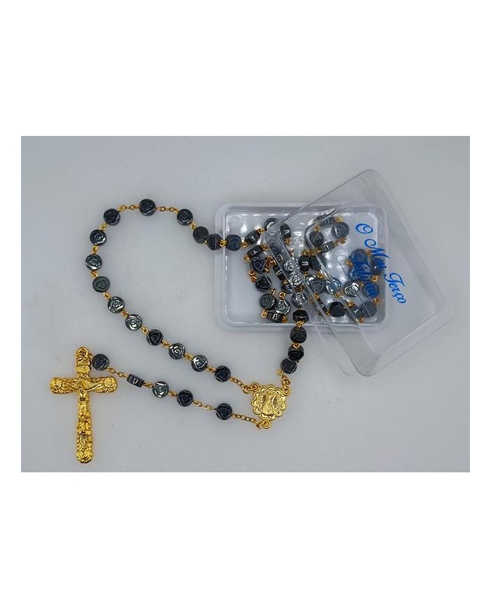 TERCO HEMATITE ROSA 6MM DOURADO