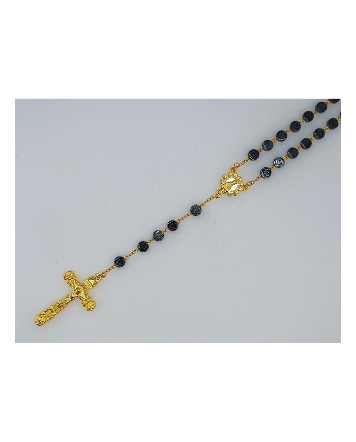 TERCO HEMATITE ROSA 6MM DOURADO