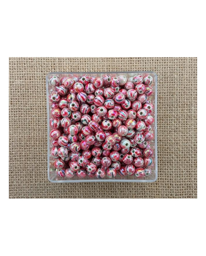 CONTAS PLASTICO RAIADO 8MM