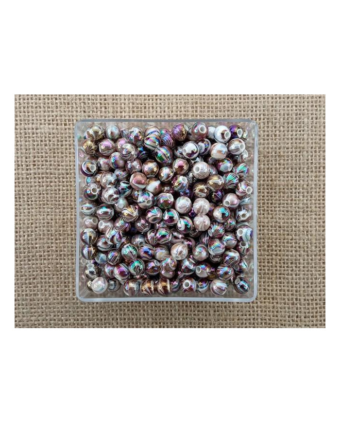 CONTAS PLASTICO RAIADO 8MM