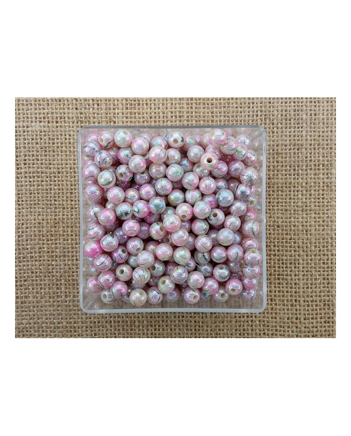 CONTAS PLASTICO RAIADO 8MM