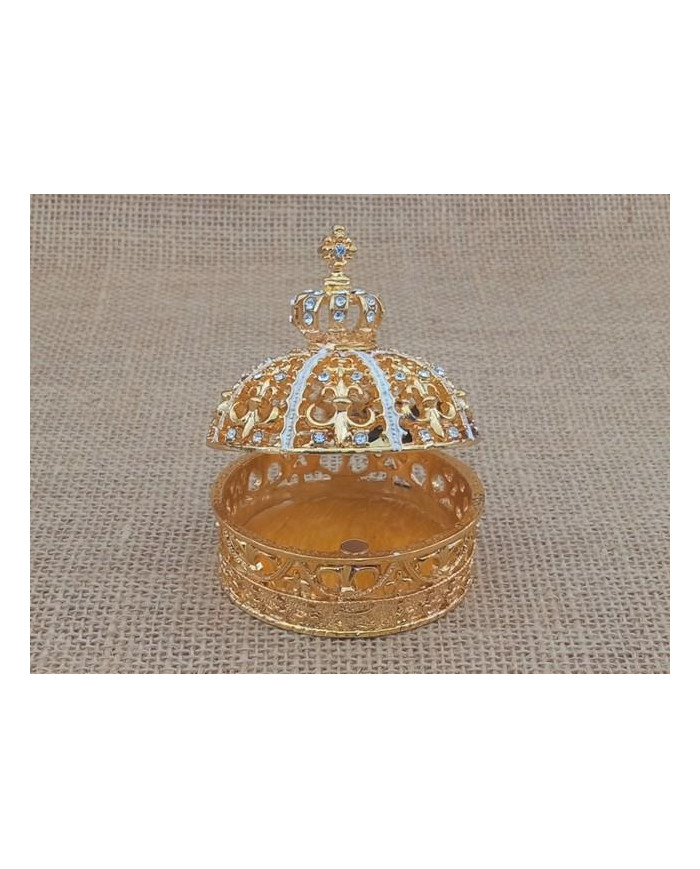 CAIXA METAL COROA M OURO