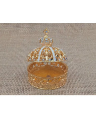 CAIXA METAL COROA M OURO