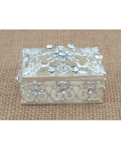 CAIXA METAL C/BRILHANTES RECTANGULAR