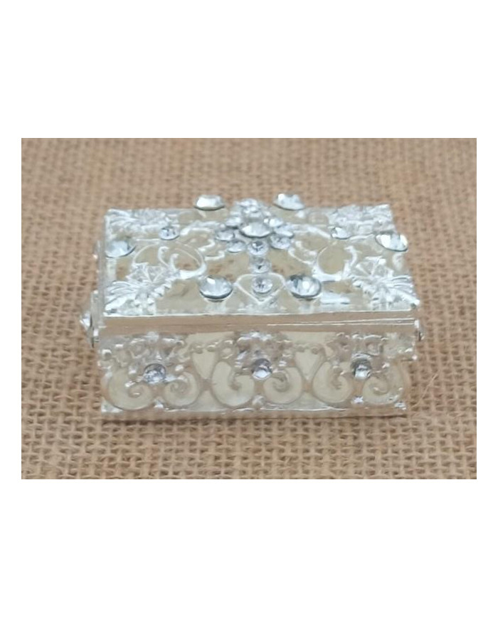 CAIXA METAL C/BRILHANTES RECTANGULAR