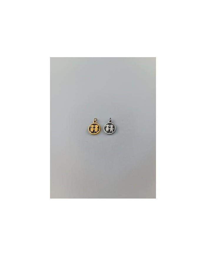 MEDALHA INOX 12MM RED MENINA E MENINO