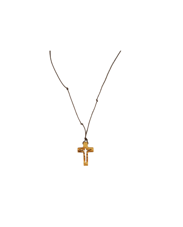 FIO C/CRUZ MAD OLIVEIRA CRISTO RECORTADO 43MM