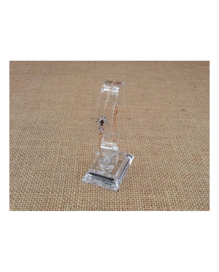 PULSEIRA CORRENTE ZIRCON C/CRUZ DUPLA DOURADO