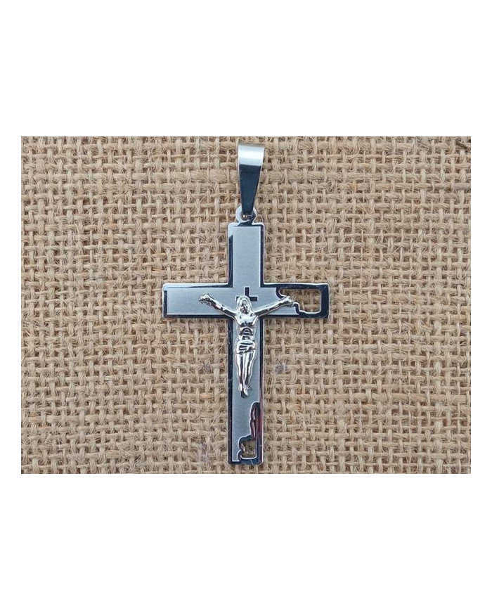 CRUZ ACO 59MM LISA FOSCADA CRISTO