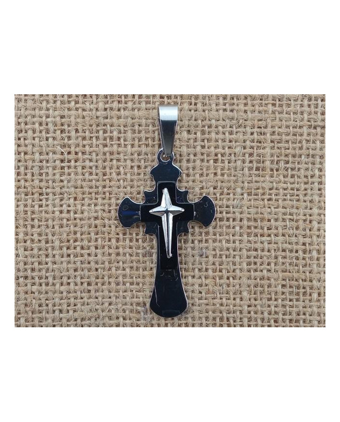 CRUZ ACO 54MM 3 CRUZES PRETO