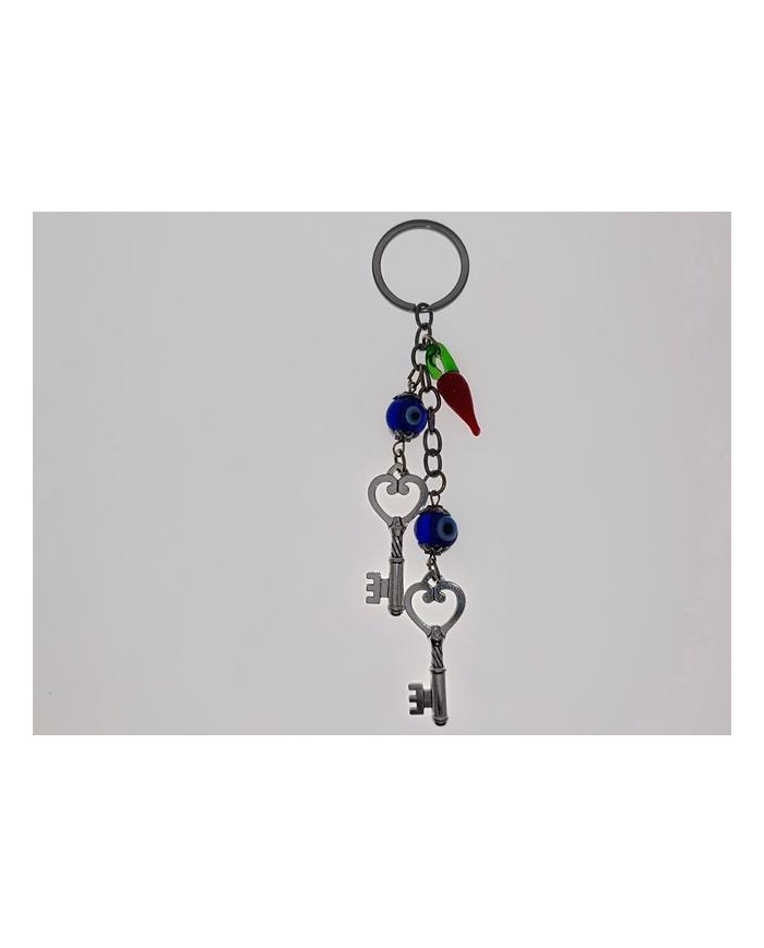 PORTA-CHAVES OLHO C/ 2 CHAVES CORACAO