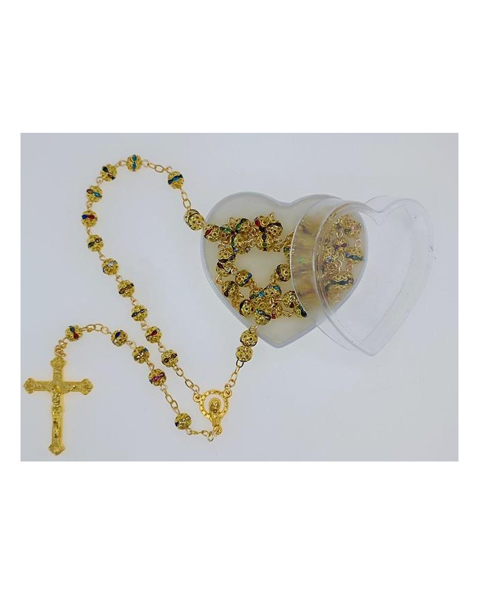 TERÇO RONDELL BALL 6MM MULTI DOURADO