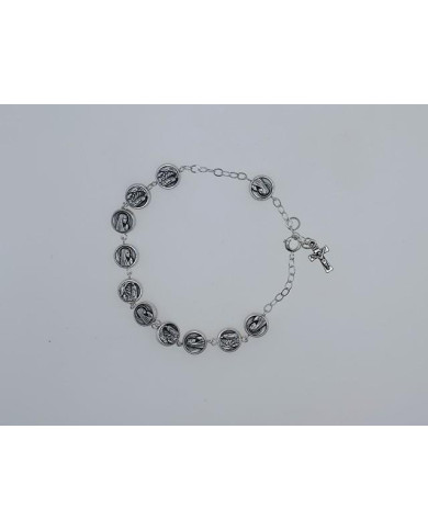 PUL ENCADEADA ZAMAC N S DE LURDES EM ZAMAC 9MM (CONTA REDONDA)