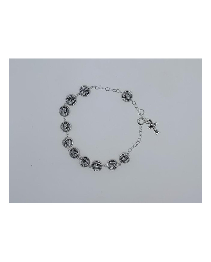 PUL ENCADEADA ZAMAC N S DE LURDES EM ZAMAC 9MM (CONTA REDONDA)