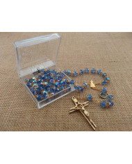ROSARY CRYSTAL WITH 12MM RINGS AND GOLD BOX