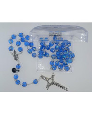 ROSARY CRYSTAL WITH 12MM RINGS AND SILVER BOX