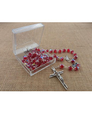 ROSARY CRYSTAL WITH 12MM RINGS AND SILVER BOX