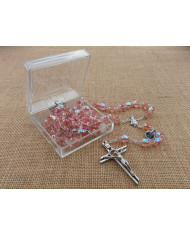 ROSARY CRYSTAL WITH 12MM RINGS AND SILVER BOX