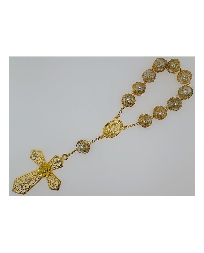 DEZENA PAREDE PLASTICO PEROLA COM REDE ARAME 18MM