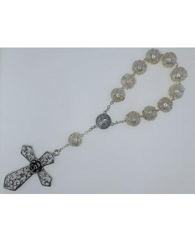 DEZENA PAREDE PLASTICO PEROLA COM REDE ARAME 18MM