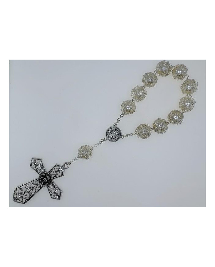 DEZENA PAREDE PLASTICO PEROLA COM REDE ARAME 18MM