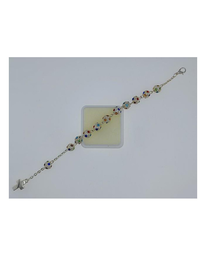 PUL ENC. ZAMAC C/ CRISTAIS EMBUTIDOS 8MM MULTI P