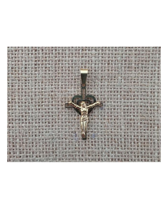 CRUZ ACO 38MM DESIGN CORACAO CRISTO