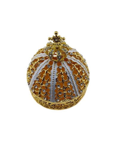 CAIXA METAL COROA XL OURO